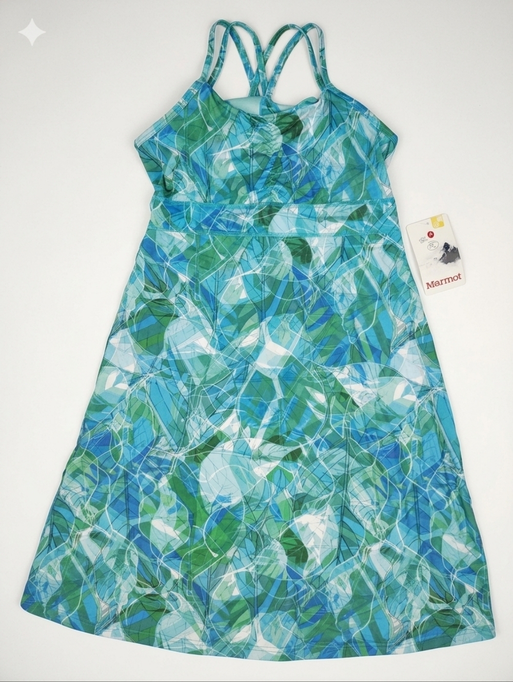 NWT‎ Marmot Taryn Performance Dress Medium Teal Blue Athletic Tennis Athleisure